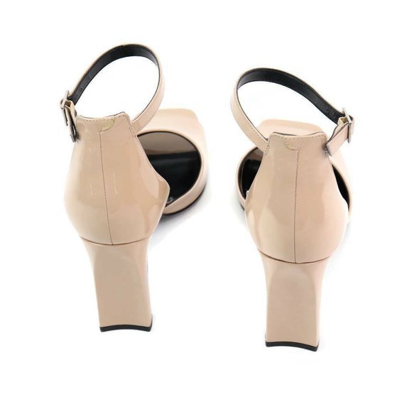 Marc Fisher Womens Harlin Sandals Beige Ankle Strap Peep Toe Block Heel 9.5 M - Picture 5 of 8